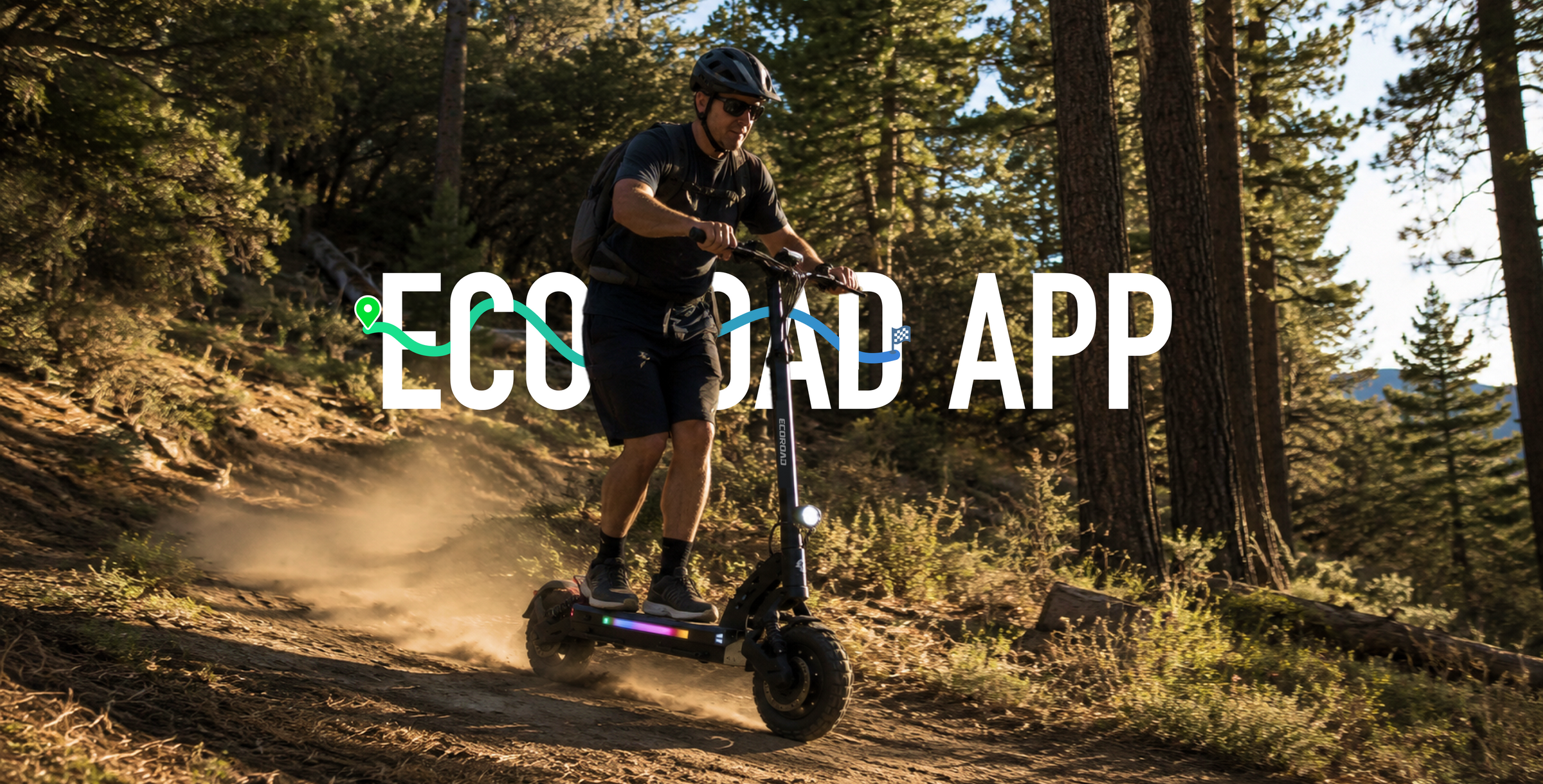Rider using an Ecoroad scooter in a forest